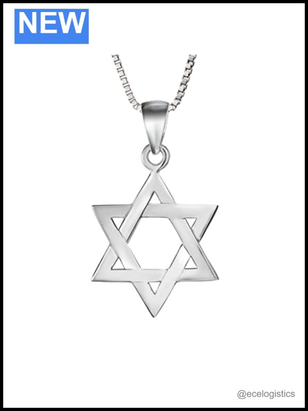 925 Sterling Silver Star of David Pendant Necklace 18in